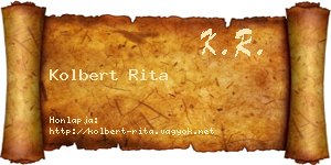 Kolbert Rita névjegykártya